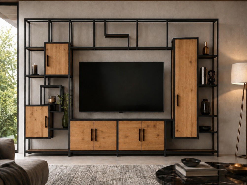 Libreria TV Industrial Luxury BB Design Milano